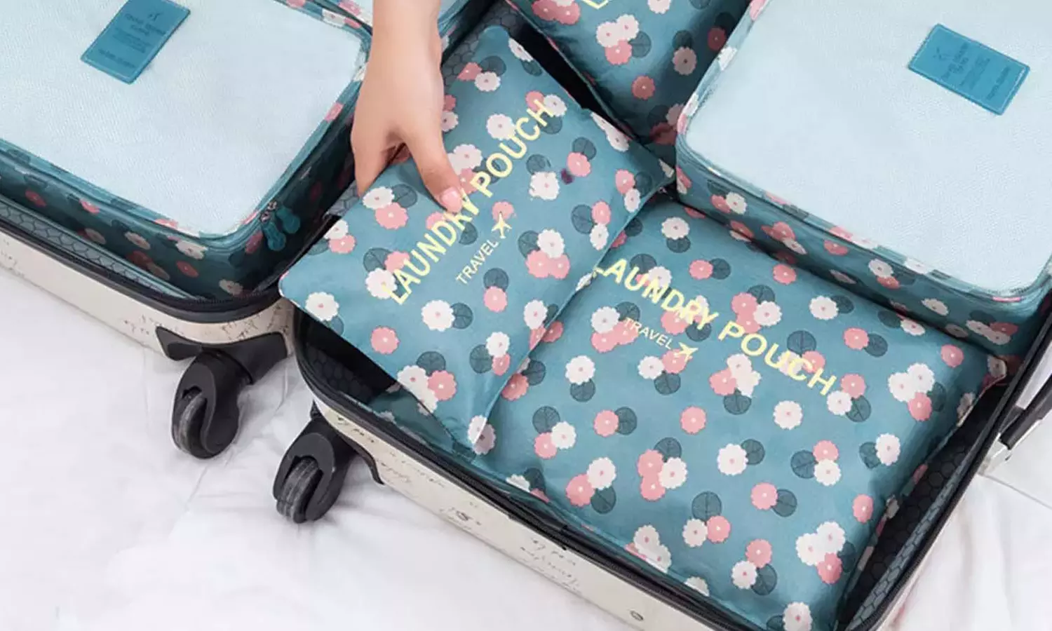 One or Two Six-Piece Travel Luggage Organizer Sets