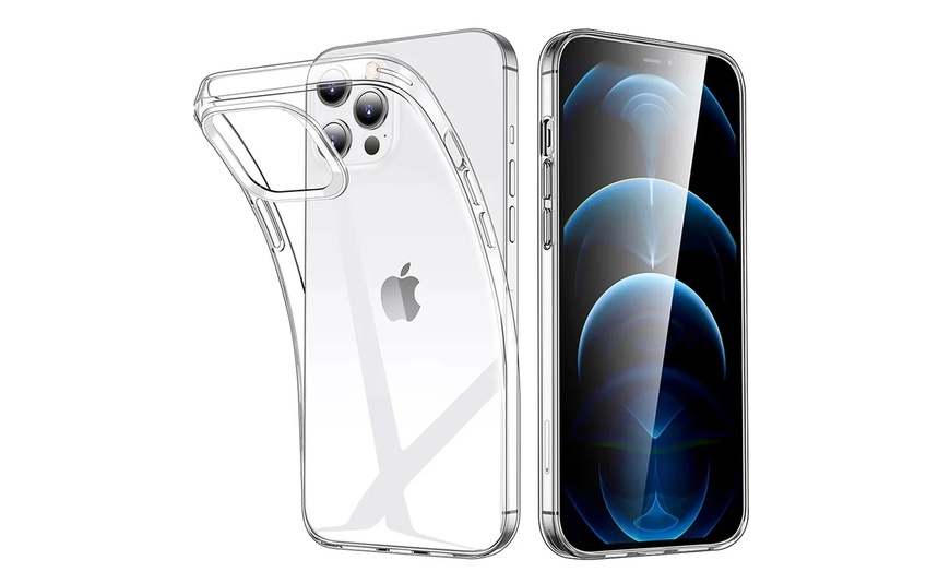 Image 3: Coque transparente et protection écran en verre trempé pour iPhone