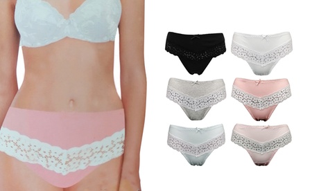 6 paia di slip da donna disponibili in colori assortiti e 2 taglie