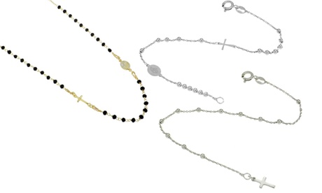 Bracciali e collane stile rosario in argento 925, disponibili in vari modelli