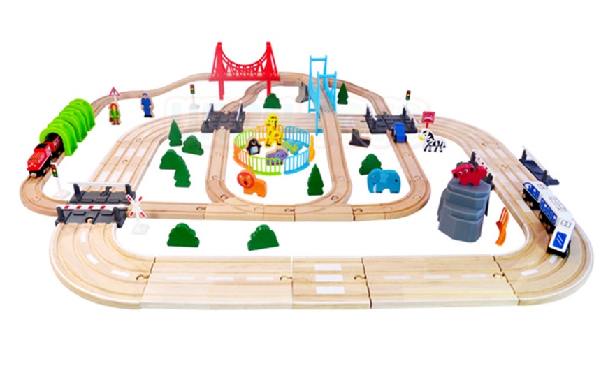 Up To 38% Off Wooden Train Track Toy Set | Groupon