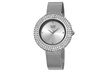 Women's Burgi Swarovski Bezel Diamond Dial Stainless Steel Mesh Bracelet Watch - Second Medium