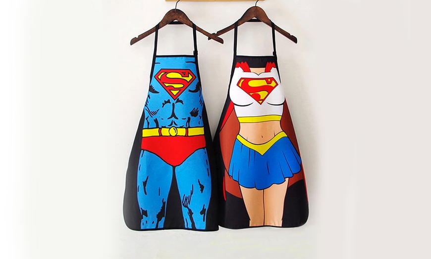 Image 3: One or Two Super Hero Digital Printing Kitchen Aprons