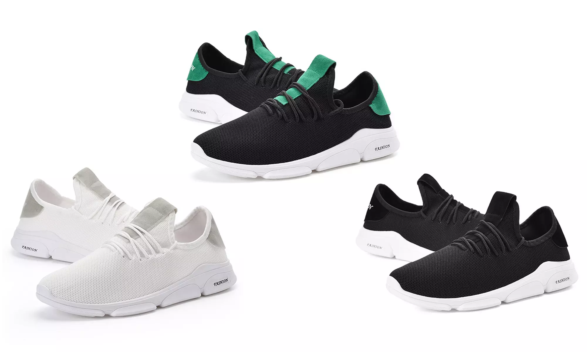 Paires de baskets en tissu mesh à lacets pour homme - Primary Image