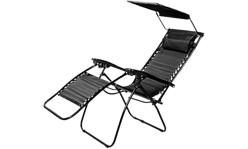 Image 6: Silla reclinable con parasol plegable 