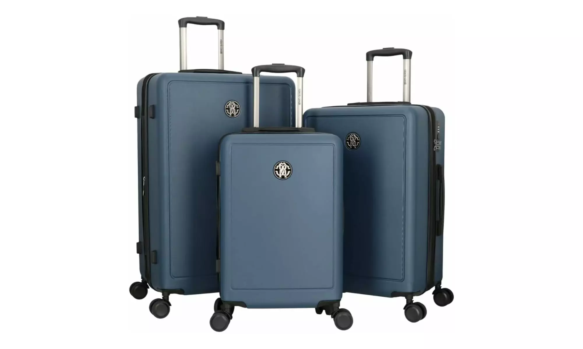 Roberto Cavallii Luxury 3-Piece Luggage Set with 8 Spinner Wheels
