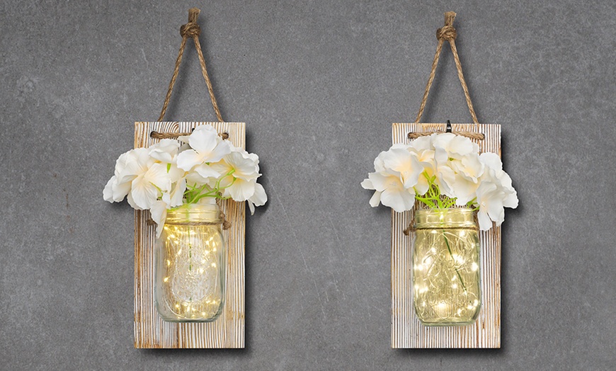 Image 3: Two or Four Hanging Mason Jar Lights