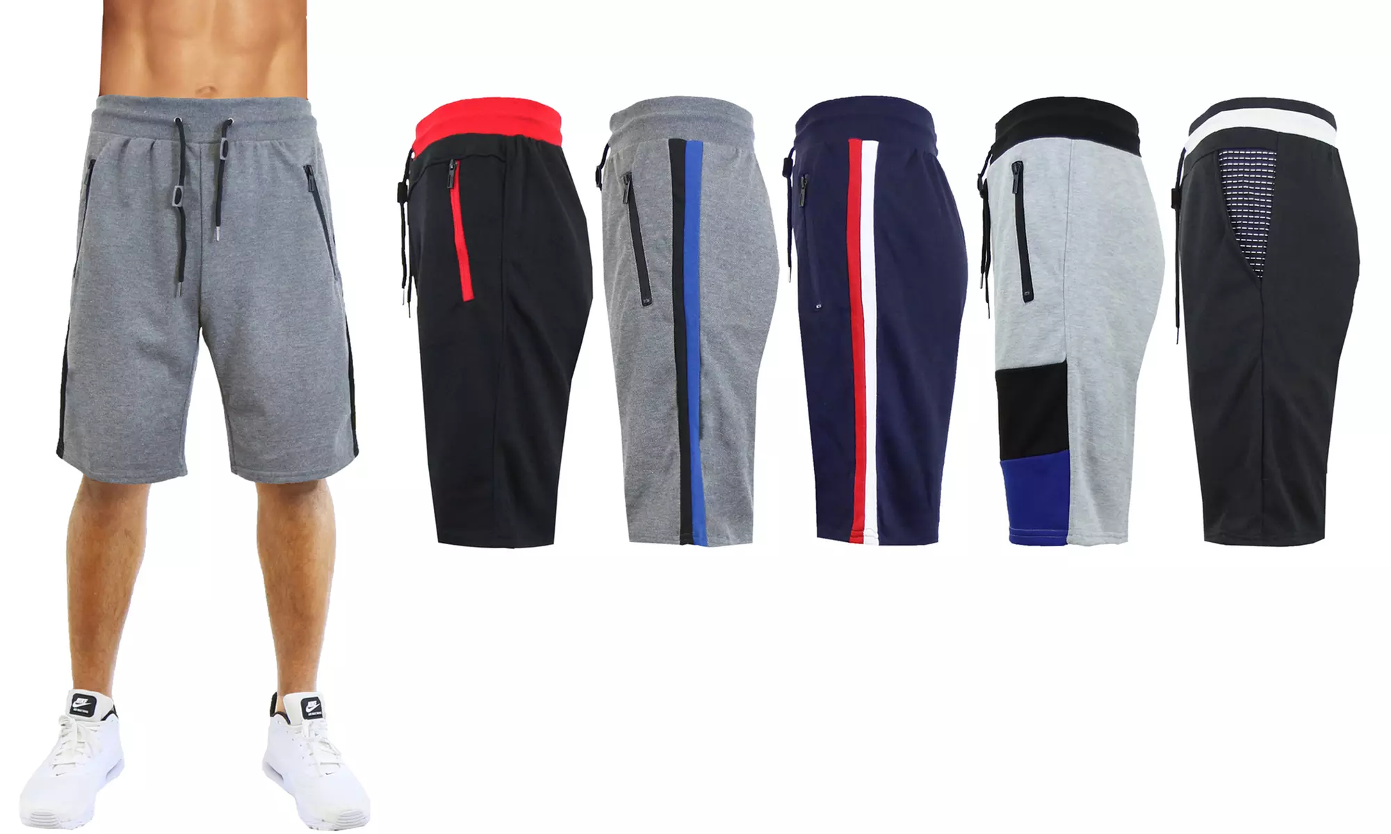 Galaxy By Harvic Men's French Terry Sweat Shorts With Contrast Trim (S-2XL) - Primary Image