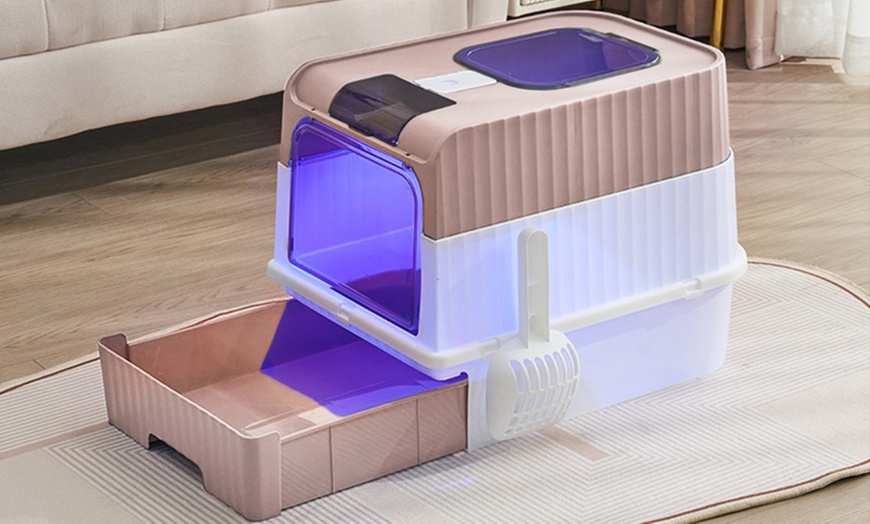 Image 2: Living And Home Self-Cleaning Cat Litter Box with UV Steriliser