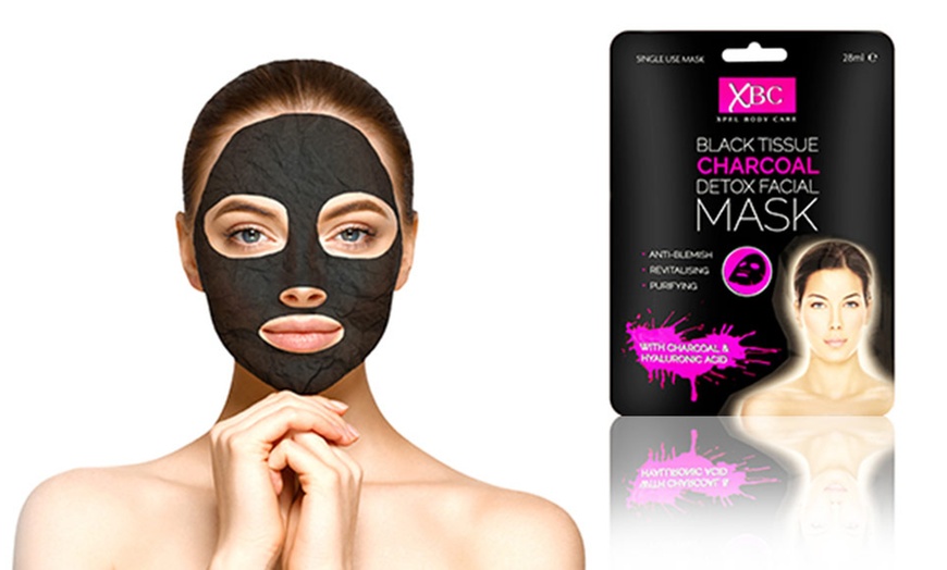 Image 1: Black Tissue Charcoal Facial Mask