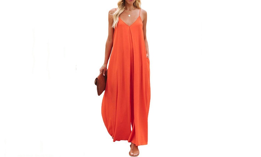 Image 5: Women's Casual Wide Leg Jumpsuit with Pockets