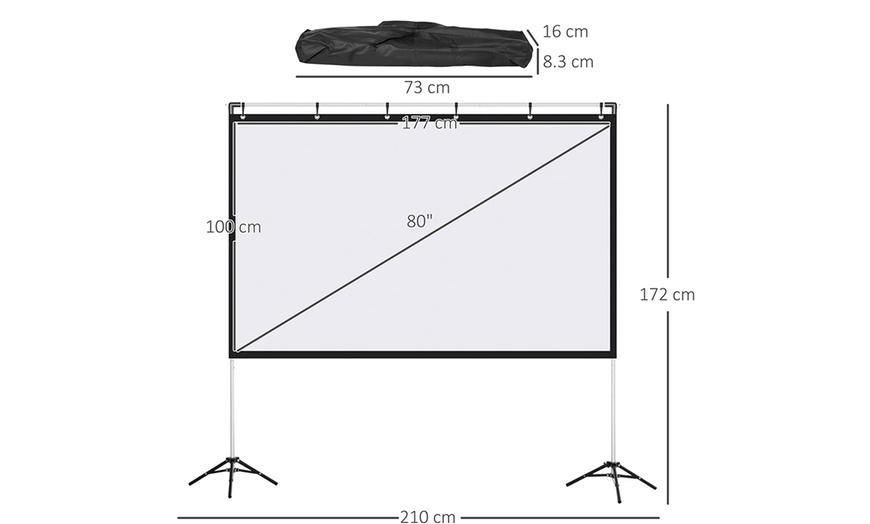 Image 10: HomCom World Cup Projector Screen and Stand