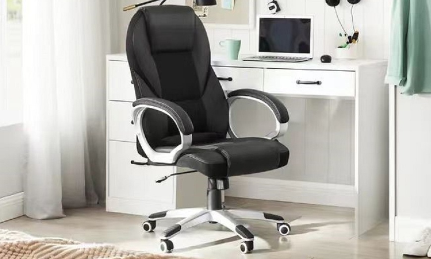 Image 2: Executive Office Chair Heavy Duty Metal Base