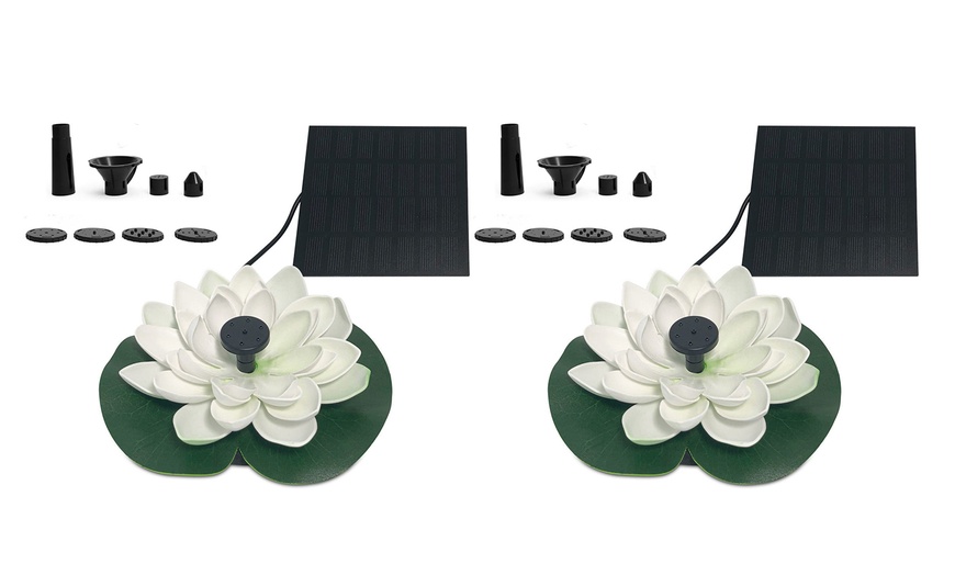 Image 7: Solar-Powered Floating Lotus Water Fountain