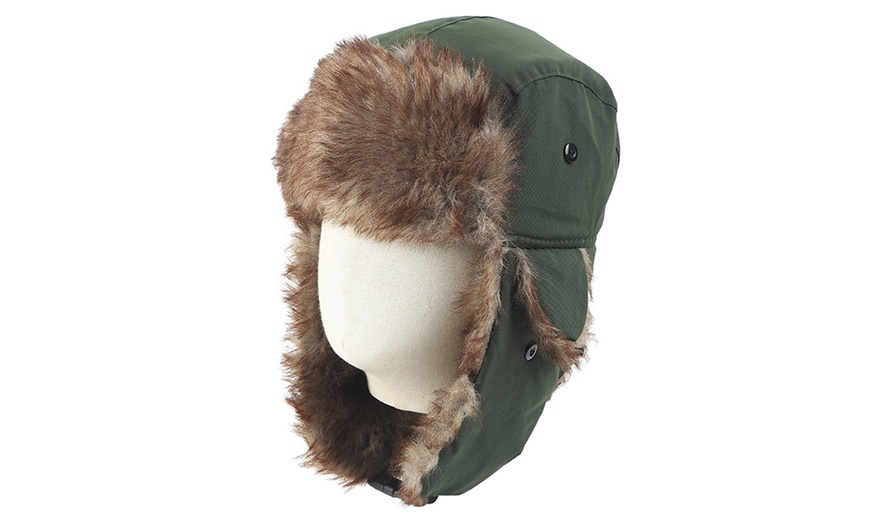Image 7: Faux Fur Wind-Resistant Trooper Hat