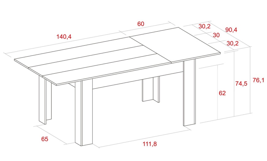 Image 11: Table de salon extensible de 140 à 200 cm 