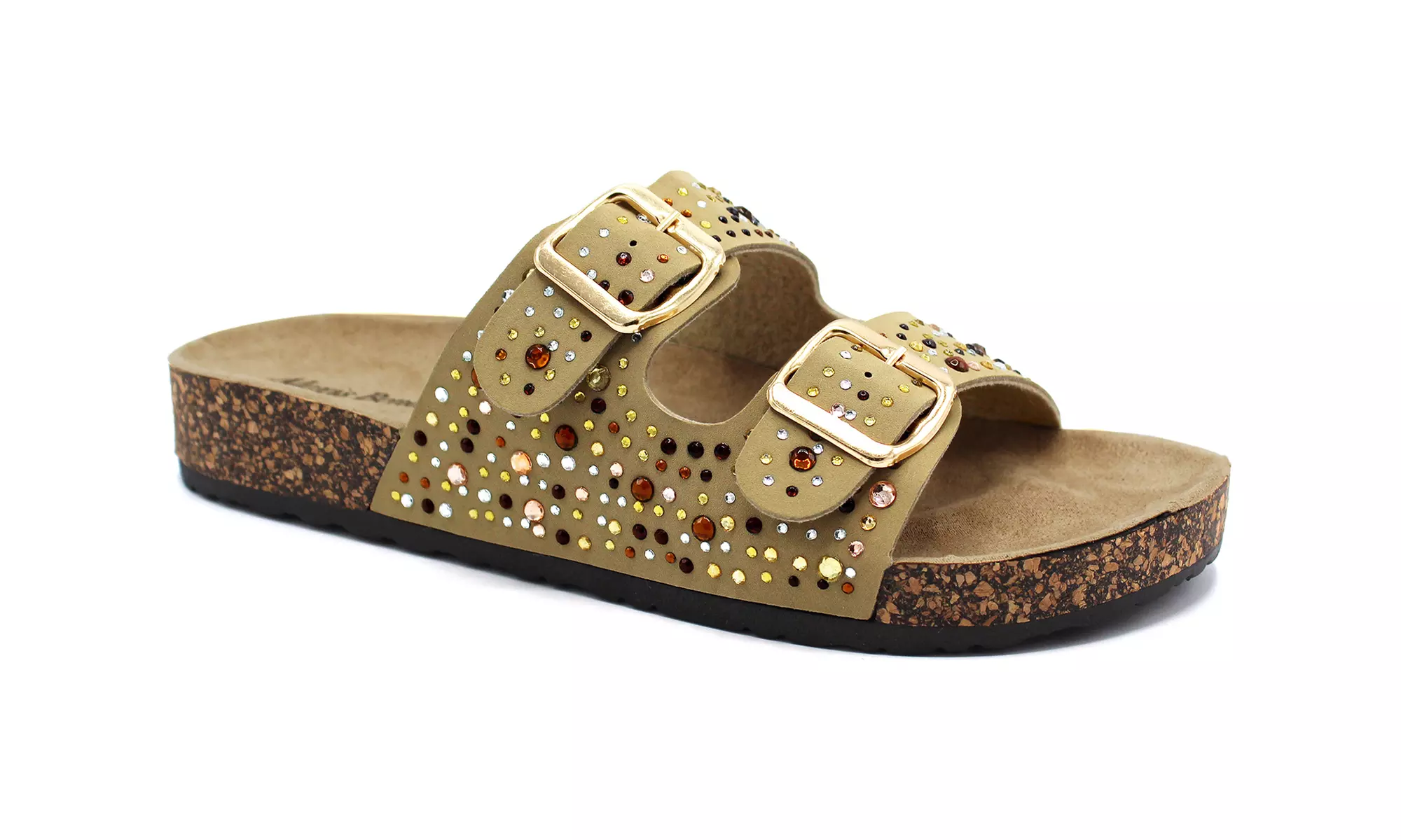 Alexis Bendel Peggy Women Double Buckle Straps Sandals Flip Flop Platform Footbed Sandals - Second Medium