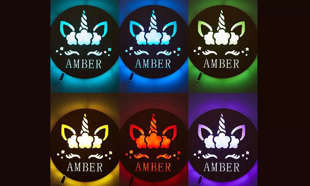 One or Two Custom Name Wall Lamps from Justyling