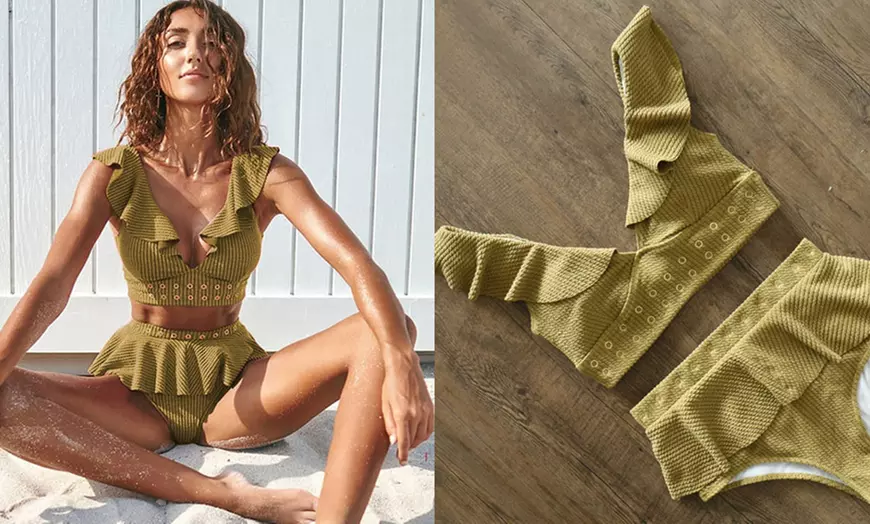 Image 8: Frilled High Waist Bikini Set