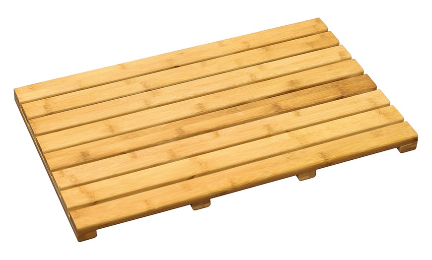 Image 2: Large Bamboo Shower Mat