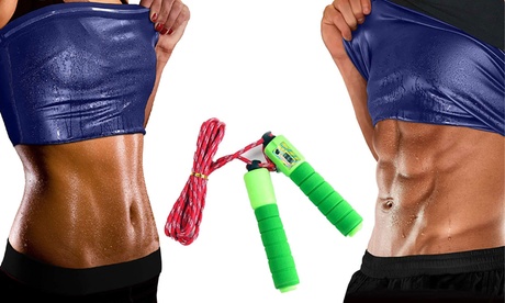 Canotta snellente da uomo o da donna, con corda contasalti in omaggio, disponibile in varie taglie