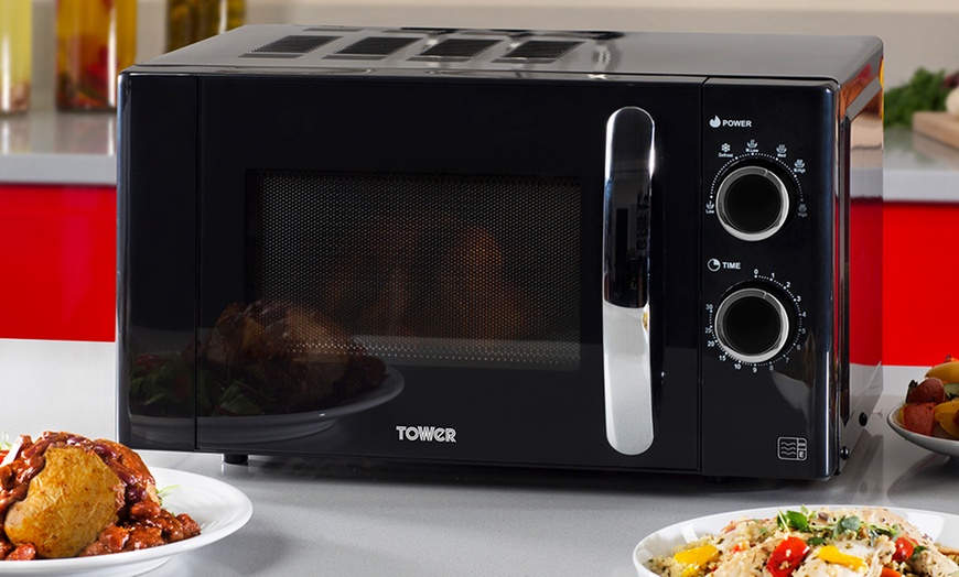 Image 3: Tower 800W Black Microwave