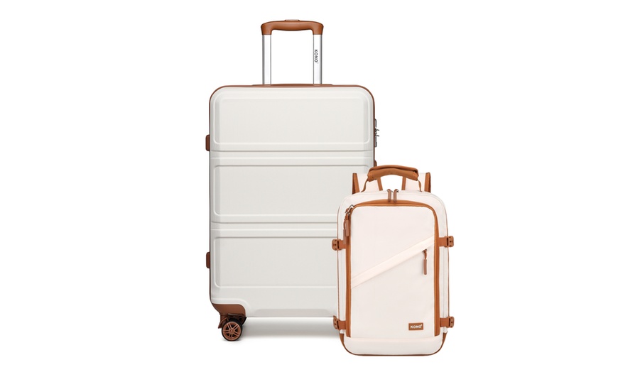 Image 2: KONO 20- or 24-Inch Suitcase ABS Hard Shell Luggage And Backpack Set