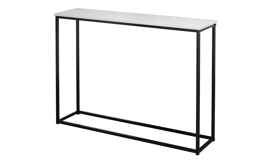 Image 3: Wood and Metal Console Table