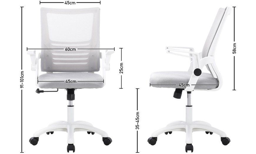 Image 13: Office Desk Mesh Swivel Chair Computer Ergonomic Chair