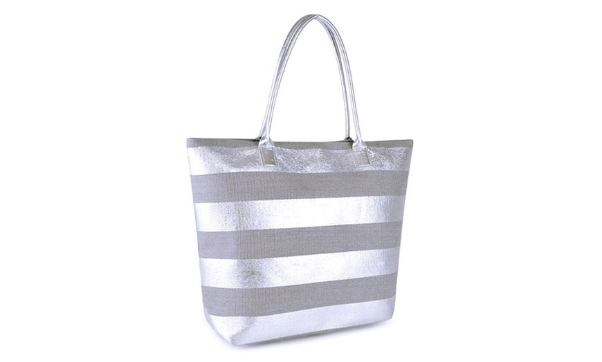 Image 3: Metallic Beach Bag
