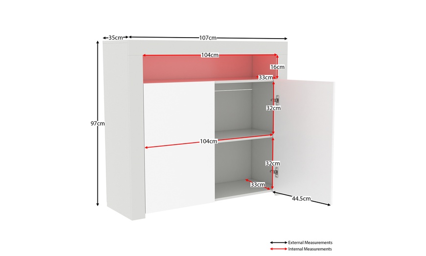 Image 2: Vida Designs Nova Two- or Three-Door LED Sideboard