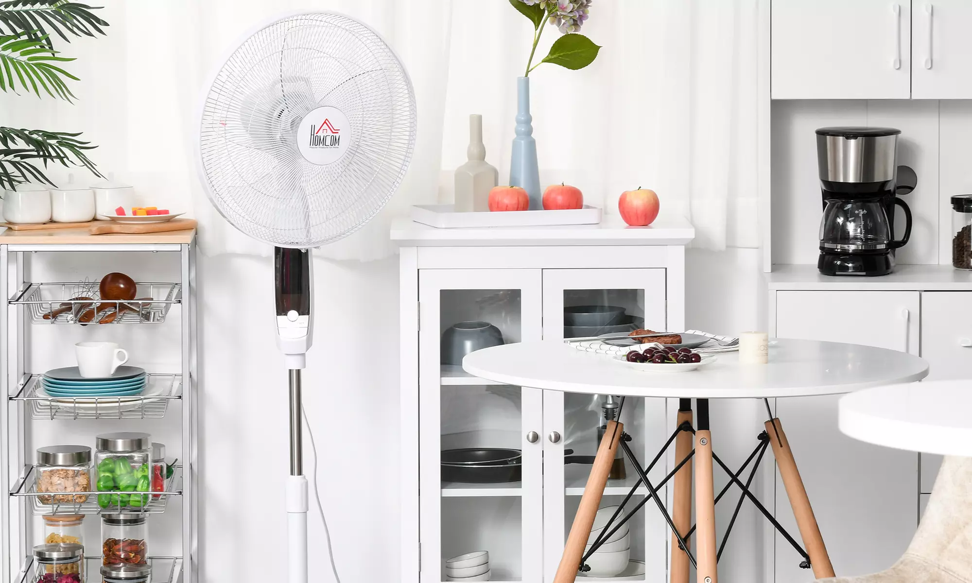 HomCom Oscillating Standing Fan with Remote Control