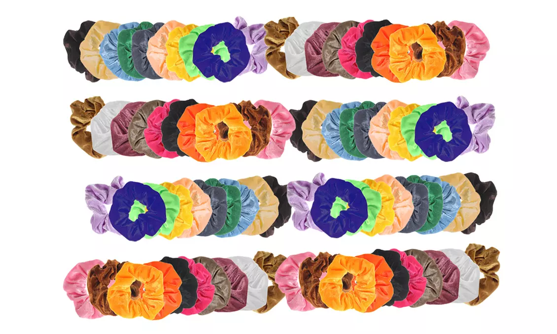 Velvet Elastic Hair Tie Scrunchies (20-80-Pack) - Second Medium
