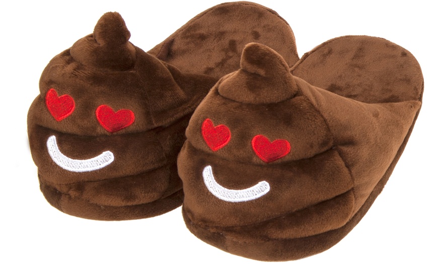 Image 2: Poop Emoji Slippers