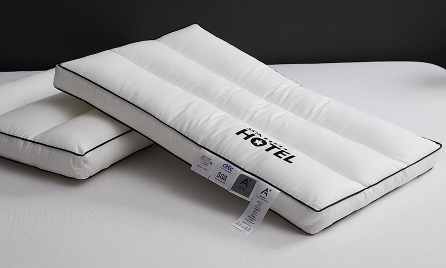 Image 21: 100% Cotton Five Star Hotel Pillow 2 Pack Set