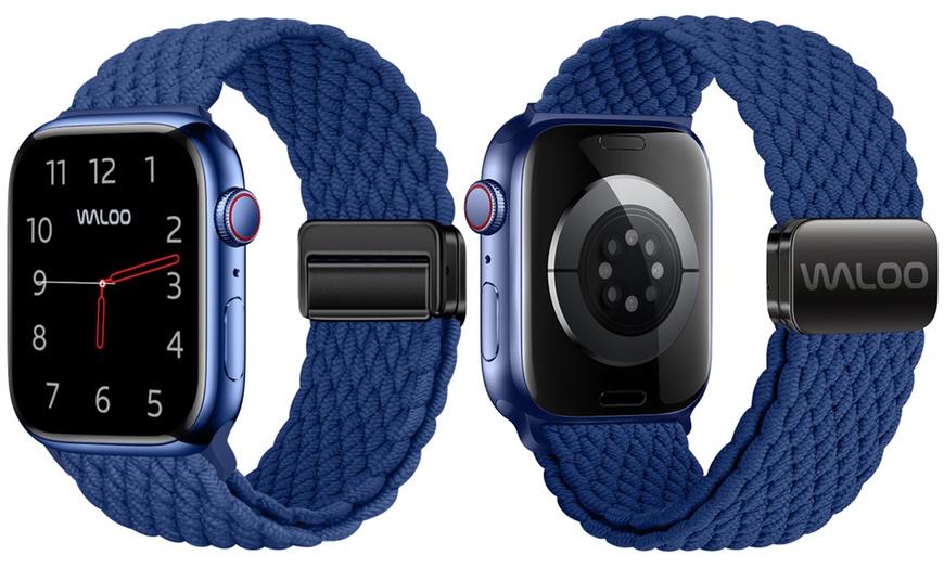 Image 16: Waloo Braided Nylon Magnetic Loop Band For Apple Watch- (Size & Color)