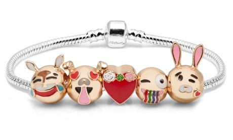 Fino a 3 bracciali OMG Jewel con 5 emoji placcati in oro 18 ct