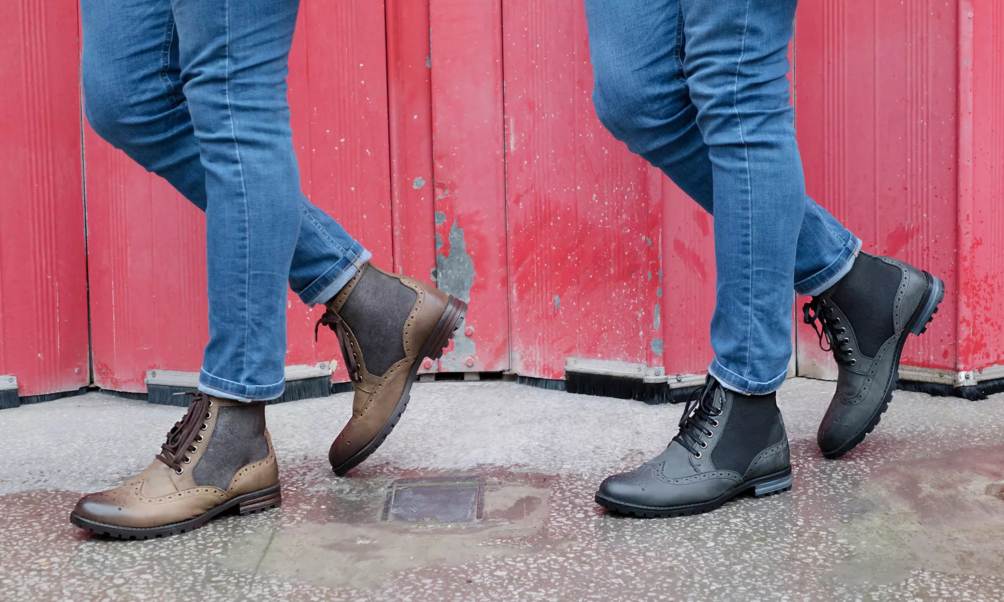 Redfoot Leder-Boots in Worker Style in Schwarz oder Braun - Primary Image