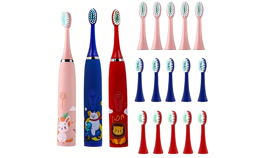 Image 2: Brosse à dents électrique pour enfant avec 6 têtes