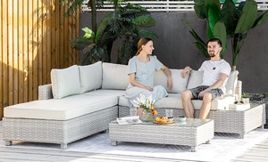 Outsunny Three Piece Outdoor Rattan-Effect Sofa Set 