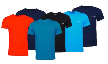 2 T-shirt da uomo Emporio Armani, con collo a V o a girocollo, disponibili in vari colori e taglie