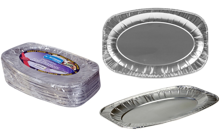 Image 1: Pack of 20 Foil Platters