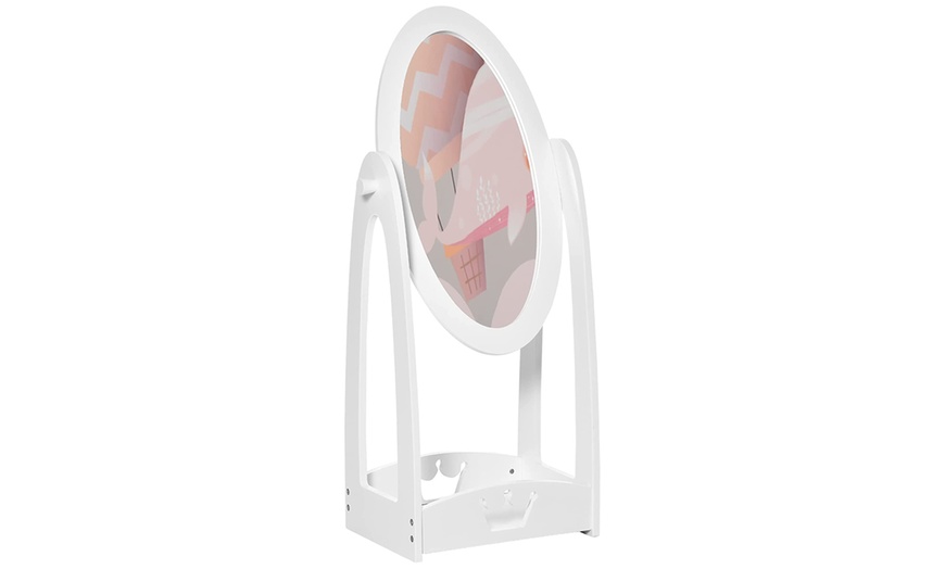 Image 1: HomCom Kids' Free-Standing Mirror