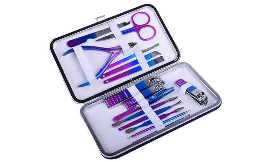 Image 9: 15-Piece Manicure Set with Stainless Steel Case