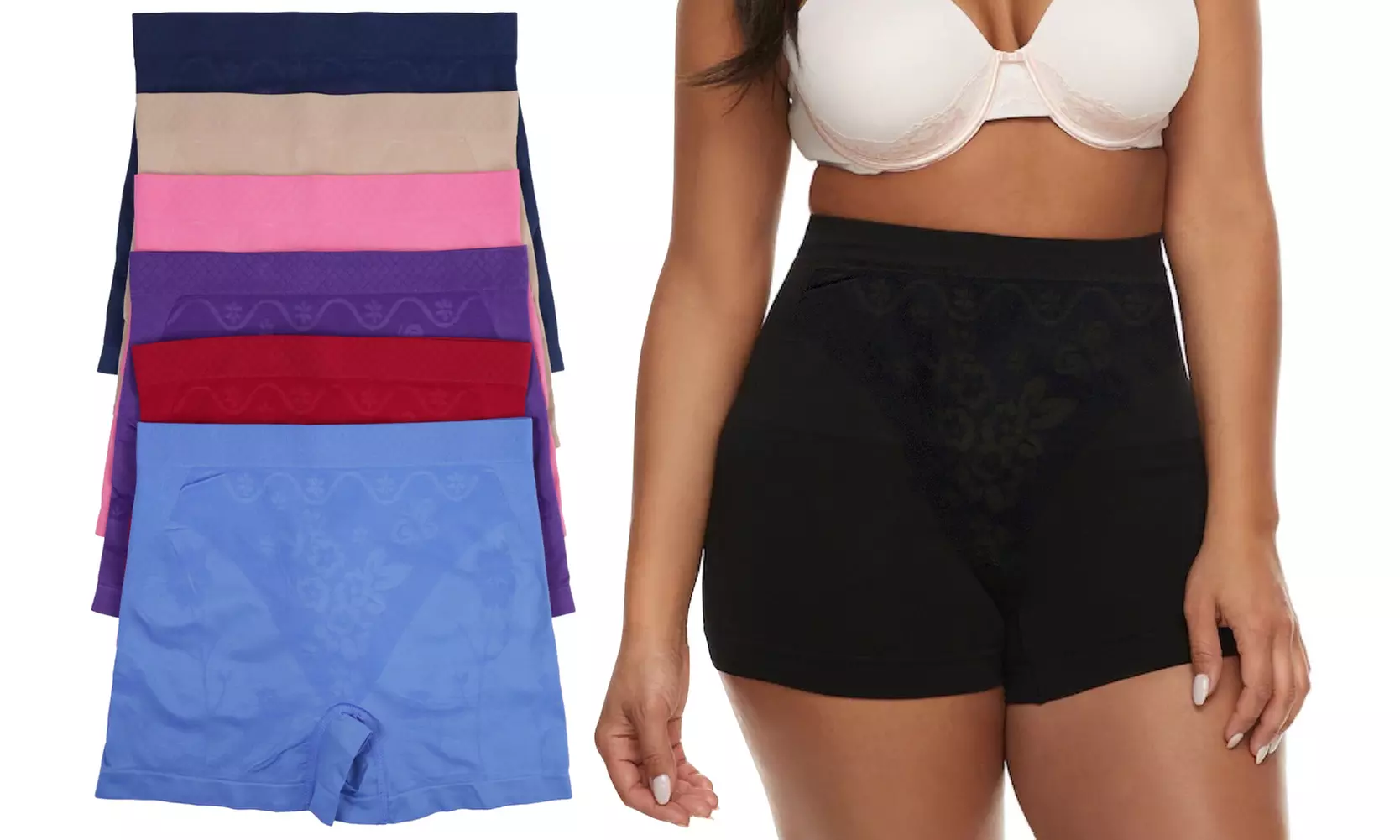 Women's Compression Boyshort Panties (6-Pack). Plus Sizes Available. - Primary Image