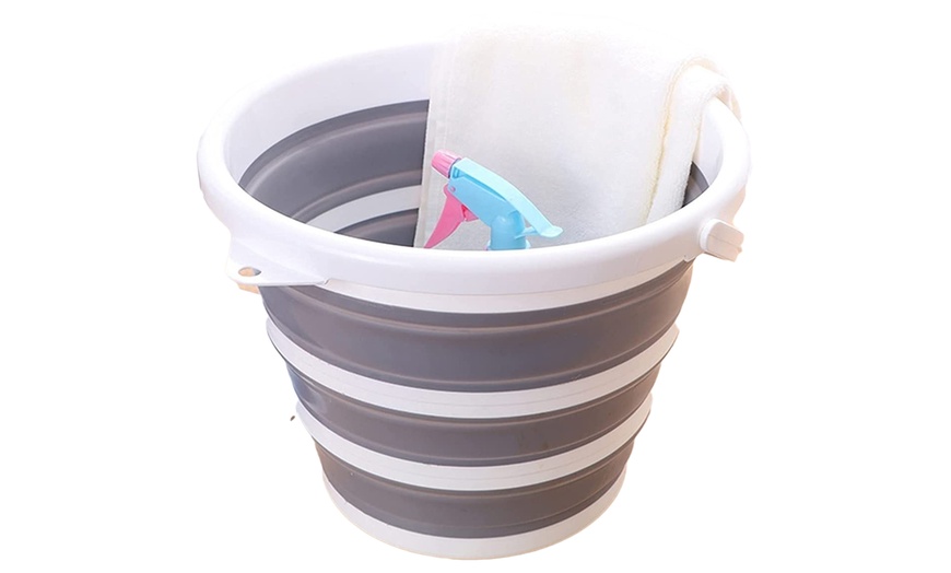 Image 1: One or Two Silicone Collapsible Buckets