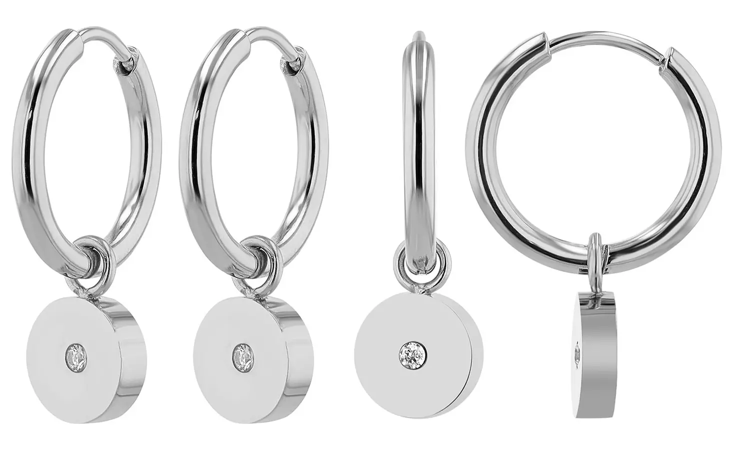 Akzent EDS Creolen mit Anhänger nach Wahl in Gold oder Silber