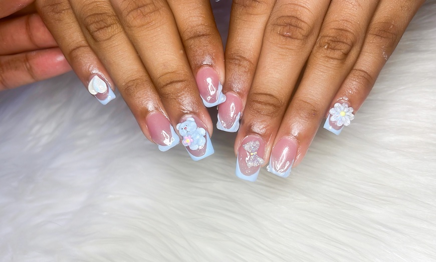 Image 1: Acrylic Full Set with Optional Gel Pedicure or Gel Mani & Pedi