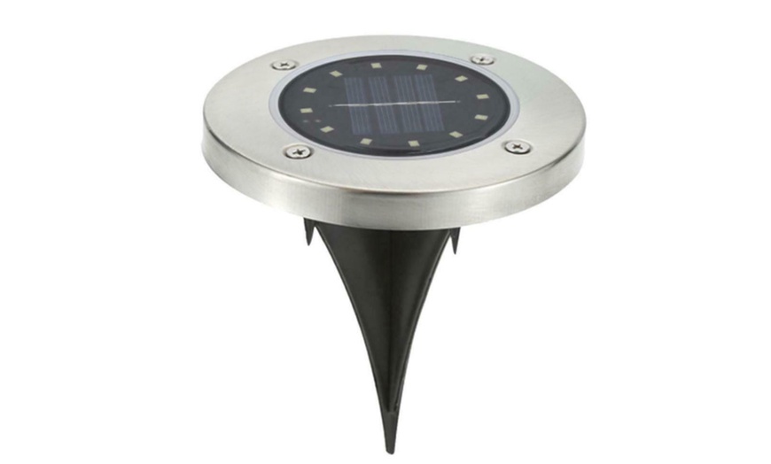 Image 1: One or Four Solar Ground Lights with 12 LEDs