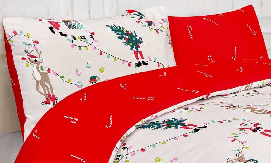 Image 6: Santa Print Duvet Set in Various Sizes